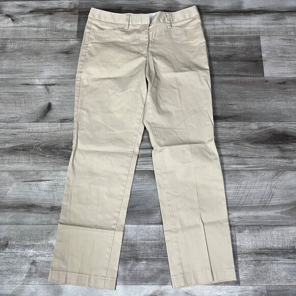 Land’s End Outfitters Mid Rise Straight Leg Trouser Pants Cream Women’s Size 8 - Picture 1 of 11